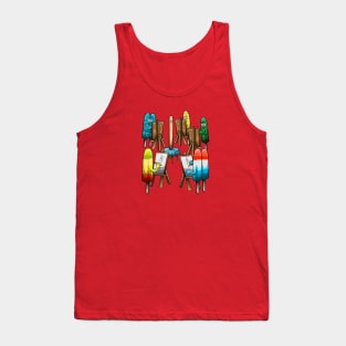 Funny Popsicle Act Drawing Sketch School Art Class for Artists Tank Top